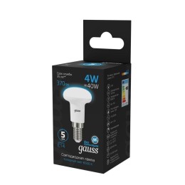 Лампа светодиодная Black 4Вт R39 рефлектор 6500К холод. бел. E14 370лм GAUSS 106001304