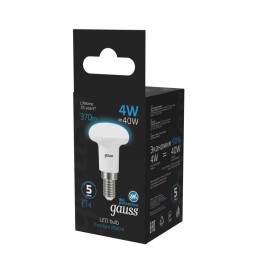 Лампа светодиодная Black 4Вт R39 рефлектор 6500К холод. бел. E14 370лм GAUSS 106001304