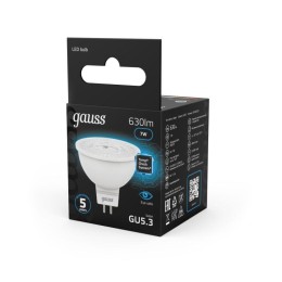 Лампа светодиодная Black 7Вт MR16 софит 6500К холод. бел. GU5.3 630лм GAUSS 101505307