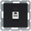 Розетка телефонная 1-м RJ11 механизм черн. матов. soft touch JasmartG6101PB