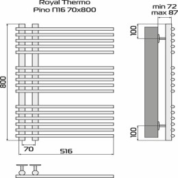 Полотенцесушитель Pino white П21 500х1000 Royal Thermo НС-1434024