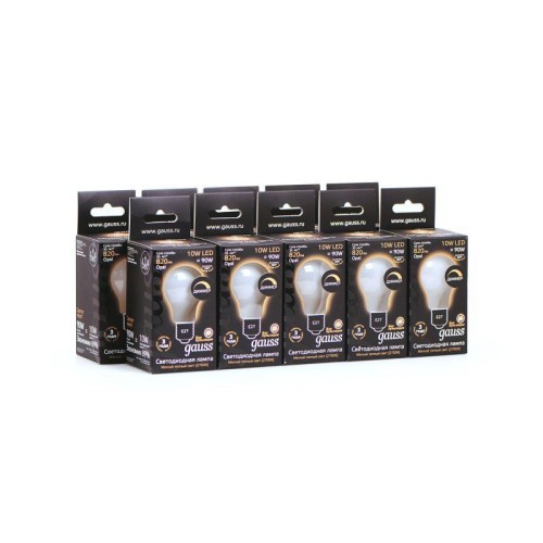 Лампа светодиодная филаментная Black Filament 10Вт A60 грушевидная матовая 2700К тепл. бел. E27 820л