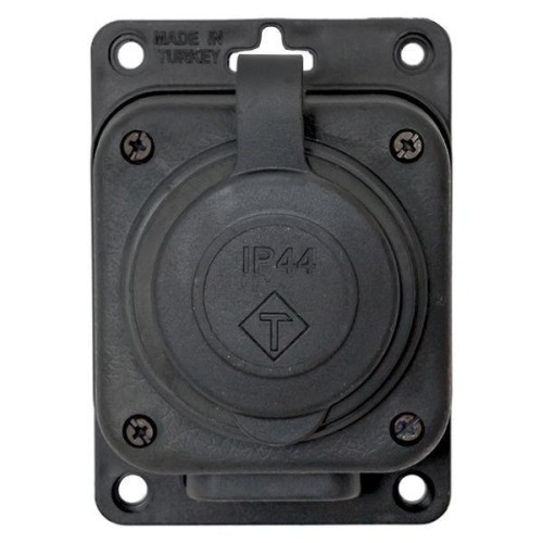 Розетка настенная 16А IP44 230В 2P+PE с защ. крышкой каучук PROxima EKF RPS-014-16-230-44-r