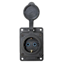 Розетка настенная 16А IP44 230В 2P+PE с защ. крышкой каучук PROxima EKF RPS-014-16-230-44-r