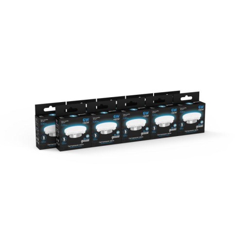 Лампа светодиодная Black 6Вт таблетка 6500К холод. бел. GX53 530лм GAUSS 108008306