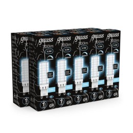Лампа светодиодная Black 5.5Вт капсульная 4100К нейтр. бел. G9 550лм керамика диммир. GAUSS 10730925