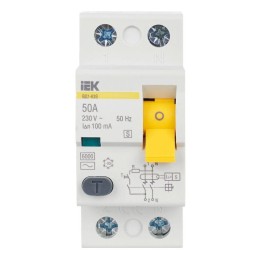 Выключатель дифференциального тока (УЗО) 2п 50А 100мА тип ACS ВД1-63S KARAT IEK MDV12-2-050-100