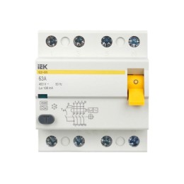 Выключатель дифференциального тока (УЗО) 4п 63А 100мА тип A ВД1-63 KARAT IEK MDV11-4-063-100