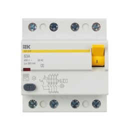 Выключатель дифференциального тока (УЗО) 4п 63А 300мА тип ACS ВД1-63S KARAT IEK MDV12-4-063-300