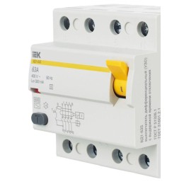 Выключатель дифференциального тока (УЗО) 4п 63А 300мА тип ACS ВД1-63S KARAT IEK MDV12-4-063-300