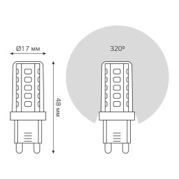 Лампа светодиодная Black 3.5Вт капсульная 4100К нейтр. бел. G9 460лм керамика GAUSS 107009205