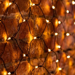 Гирлянда светодиодная "Сеть" 2х1.5м 288LED тепл. бел. 24Вт IP65 провод ПВХ черн. Neon-Night 215-026