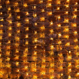 Гирлянда светодиодная "Сеть" 2х1.5м 288LED тепл. бел. 24Вт IP65 провод ПВХ черн. Neon-Night 215-026