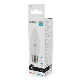 Лампа светодиодная Elementary 12Вт свеча 4100К нейтр. бел. E27 950лм GAUSS 30222