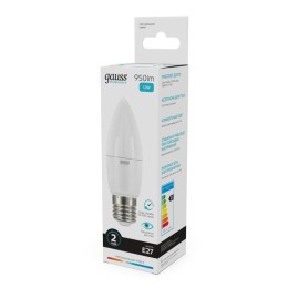 Лампа светодиодная Elementary 12Вт свеча 4100К нейтр. бел. E27 950лм GAUSS 30222