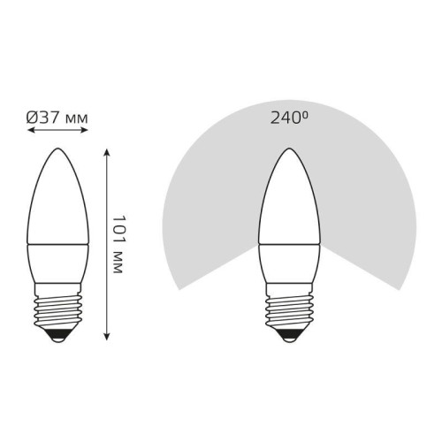 Лампа светодиодная Elementary 10Вт свеча 6500К холод. бел. E27 750лм GAUSS 30230