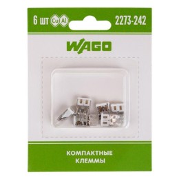 Клемма 2-х проводная для распред. коробки (с контактн. пастой "Alu-Plus") 2273-242 (уп.6шт) WAGO 07-