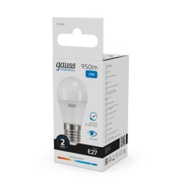 Лампа светодиодная Elementary 12Вт P45 шар 6500К холод. бел. E27 950лм GAUSS 53232