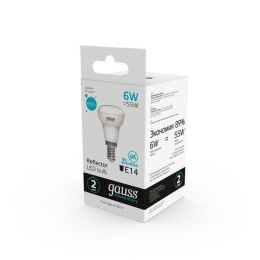 Лампа светодиодная Elementary 6Вт R50 рефлектор 4100К нейтр. бел. E14 450лм GAUSS 63126