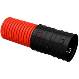 Труба гофрированная двустенная ПНД жесткая d140мм (дл.5.7м) ELASTA IEK ET-TG13-212-140-D57-K04