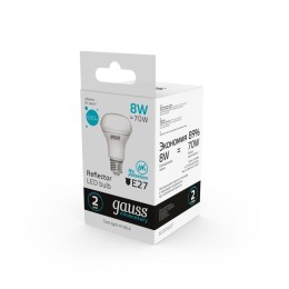 Лампа светодиодная Elementary 8Вт R63 рефлектор 4100К нейтр. бел. E27 650лм GAUSS 63228