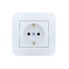 Розетка 1-м СП ASTI 16А IP20 с заземл. защ. шторки термопласт в сборе бел. LEZARD 7081-0202-124B
