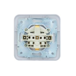 Розетка 1-м СП ASTI 16А IP20 с заземл. защ. шторки термопласт в сборе бел. LEZARD 7081-0202-124B