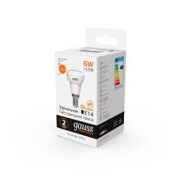 Лампа светодиодная Elementary 6Вт R50 рефлектор 3000К тепл. бел. E14 450лм GAUSS 63116