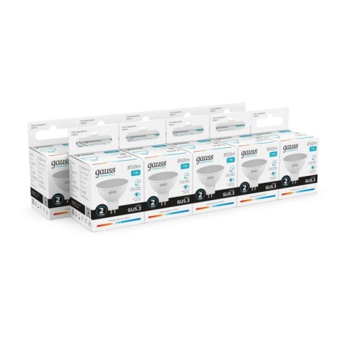 Лампа светодиодная Elementary 11Вт MR16 софит 4100К нейтр. бел. GU5.3 850лм GAUSS 13521