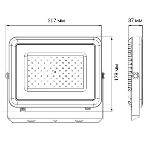 Прожектор светодиодный PFL-S2 30Вт 6500К IP65 220–240В ДО с клапаном закален. матов. стекло сер. Pro