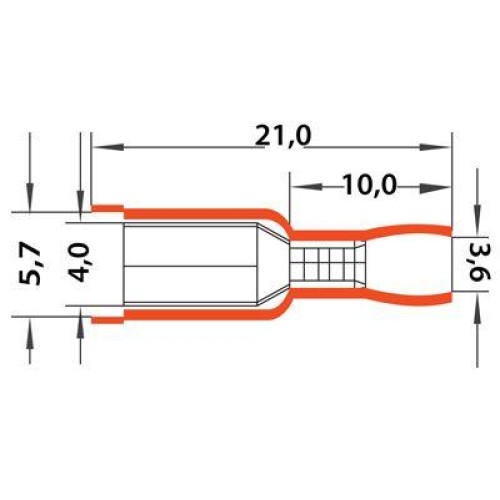 Разъем штекерный изол. (VF 1.25-156A) (уп.100шт) Rexant 08-0211