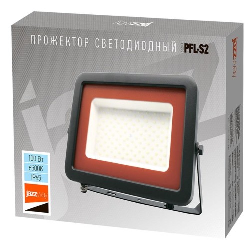 Прожектор светодиодный PFL-S2 100Вт 6500К IP65 220–240В ДО с клапаном закален. матов. стекло сер. Pr