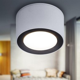 Светильник OL28 WH/BK GX53 IP44 настенно-потолочный спот черн./бел. Эра Б0055581