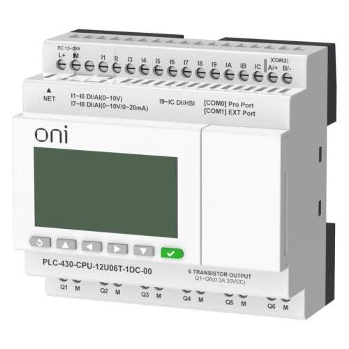 Модуль ЦПУ ПЛК 430 4 DI 6 UI (0-10В/DI) 2 UI (0-10В/0-20мА/DI) 6 TO 24В DC с Ethernet портом с экран