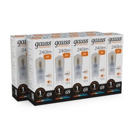 Лампа светодиодная Elementary 3Вт капсульная 3000К тепл. бел. G4 240лм пластик GAUSS 14913