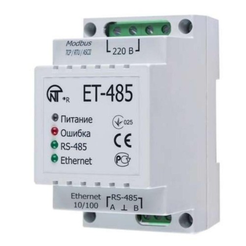 Преобразователь интерфейсов ЕТ-485 24В Modbus RTU/ASCII (RS-485)–Modbus TCP (Ethernet) НовАтек-Элект