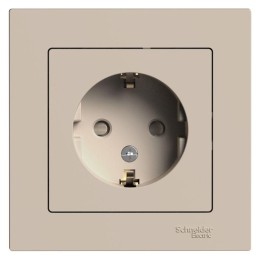 Розетка AtlasDesign 16А с заземл. со шторками в сборе песочн. SE ATN001244