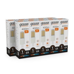 Лампа светодиодная Elementary 4Вт капсульная 3000К тепл. бел. G4 400лм DC 12В GAUSS 10714