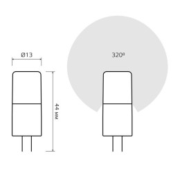 Лампа светодиодная Elementary 4Вт капсульная 3000К тепл. бел. G4 400лм DC 12В GAUSS 10714