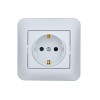 Розетка 1-м СП ASTI 16А IP20 с заземл. защ. шторки термопласт в сборе жемчуж./бел. перламутр. LEZARD
