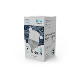 Лампа светодиодная Elementary 80Вт T140 цилиндр 4000К нейтр. бел. E40 7200лм GAUSS 63428