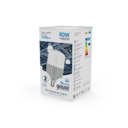 Лампа светодиодная Elementary 80Вт T140 цилиндр 6500К холод. бел. E27 7200лм GAUSS 63438