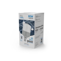 Лампа светодиодная Elementary 80Вт T140 цилиндр 6500К холод. бел. E27 7200лм GAUSS 63438