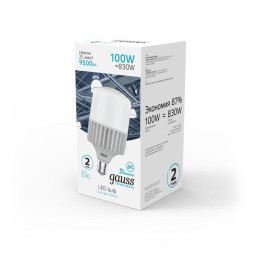 Лампа светодиодная Elementary 100Вт T160 цилиндр 4000К нейтр. бел. E40 9500лм GAUSS 63420