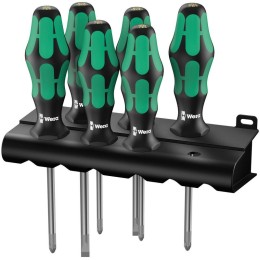 Набор отверток 335/350/355/6 Kraftform Plus Lasertip 6 предметов (PH 1х80/2х100; PZ 1х80/2х100; SL 0