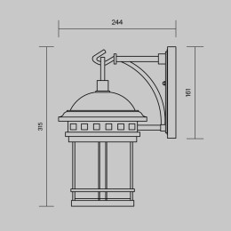 Светильник Salamanca 1х60Вт E27 IP44 бра настен. Maytoni O031WL-01BR