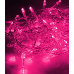 Гирлянда светодиодная 50LED провод 6.5м 8 режимов мигания роз. Космос KOC_GIR50LED_P
