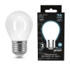 Лампа светодиодная филаментная Black Filament 9Вт P45 шар матовая 4100К нейтр. бел. E27 610лм GAUSS