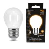 Лампа светодиодная филаментная Black Filament 9Вт P45 шар матовая 3000К тепл. бел. E27 590лм GAUSS 1