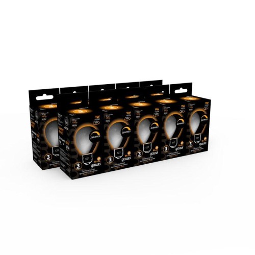 Лампа светодиодная филаментная Black Filament 9Вт P45 шар матовая 3000К тепл. бел. E27 590лм диммир.